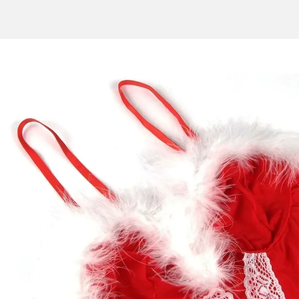 Women's Christmas Lingerie Outfit Fancy Bodysuit Underwear Babydoll Nightwear US